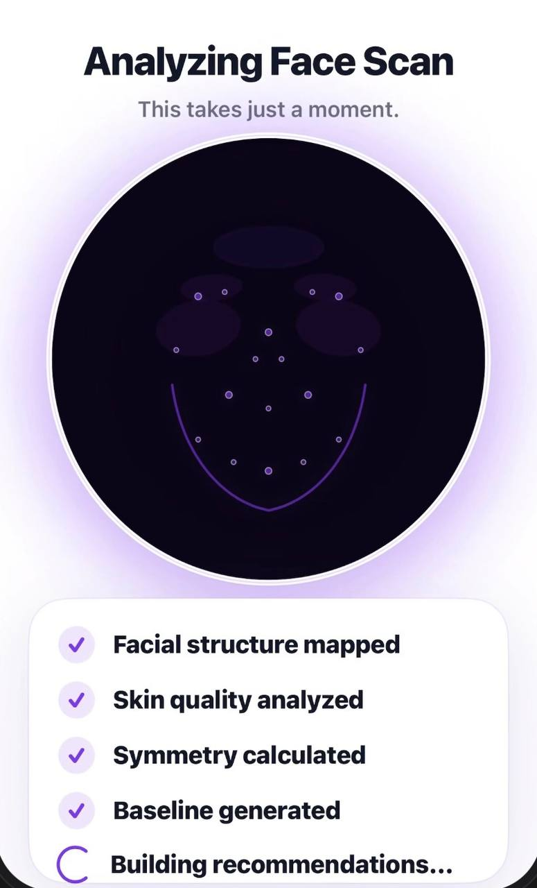 PepMax AI analyzing face scan screen